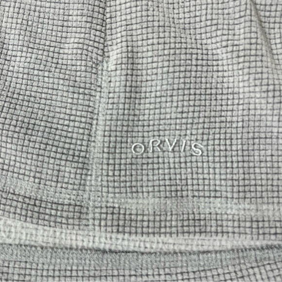 Orvis Stretch Fleece Full Zip Vest Women’s Small Gray Gingham Active Fit B1 - Picture 5 of 11
